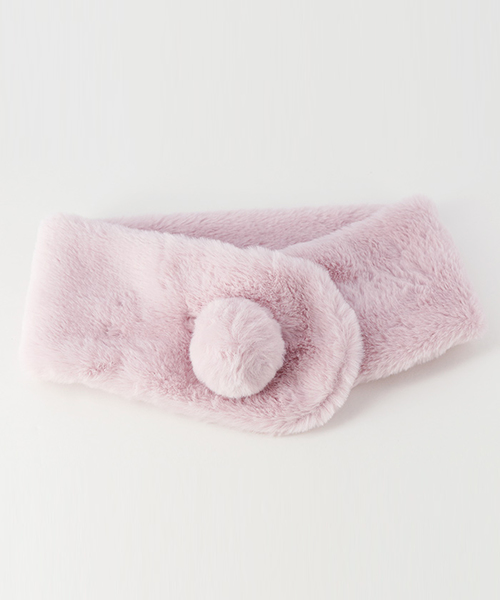 Catherine Cottage（キャサリンコテージ）の「うさぎのしっぽフェイクファーマフラー（マフラー・キッズ・ホワイト/ベージュ/ネイビー/グレー/レッド/ブルー/ミント/ベビーピンク/ライラック/スモークピンク/ピンク系その他・FREE）」の8枚目の写真