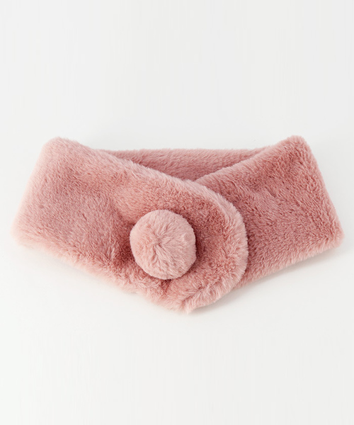 Catherine Cottage（キャサリンコテージ）の「うさぎのしっぽフェイクファーマフラー（マフラー・キッズ・ホワイト/ベージュ/ネイビー/グレー/レッド/ブルー/ミント/ベビーピンク/ライラック/スモークピンク/ピンク系その他・FREE）」の11枚目の写真