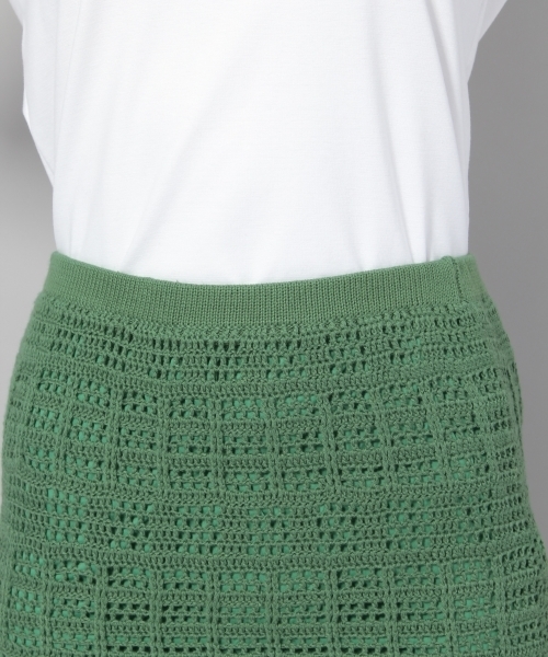 Andemiu（アンデミュウ）の「カギバリニットスカート786044（スカート・レディース・オフホワイト/グリーン/イエロー・FREE）」の13枚目の写真