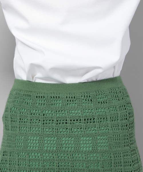 Andemiu（アンデミュウ）の「カギバリニットスカート786044（スカート・レディース・オフホワイト/グリーン/イエロー・FREE）」の10枚目の写真