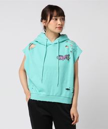 PUNYUS | ワニ刺繍ショート丈ノースリーブパーカー(パーカー)