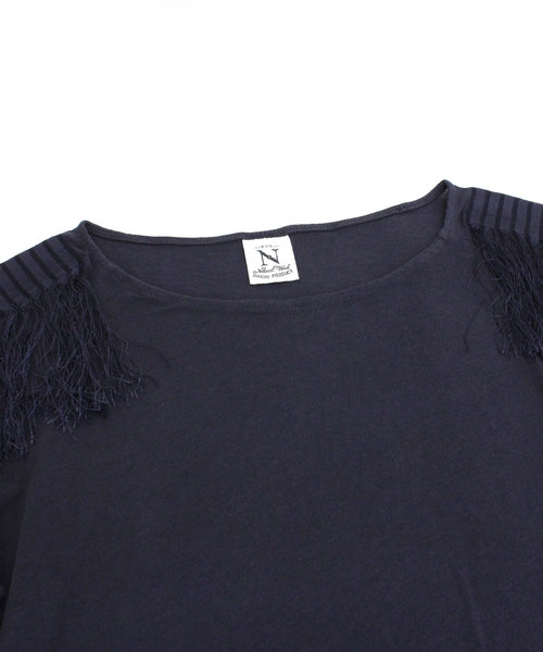 RNA-N（アールエヌエーエヌ）の「M0925 ショルダーフリンジTシャツ（Tシャツ/カットソー・レディース・ホワイト/グレー/ネイビー・MEDIUM）」の6枚目の写真