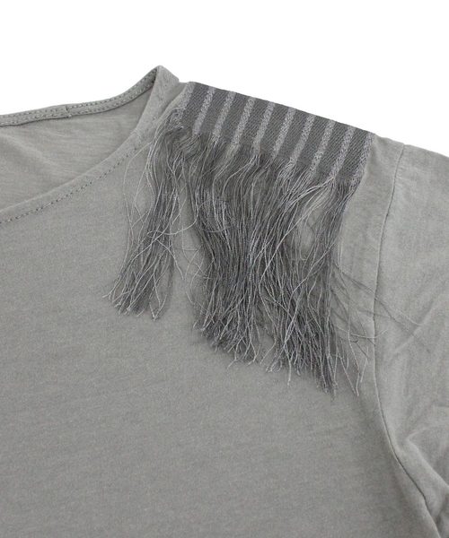 RNA-N（アールエヌエーエヌ）の「M0925 ショルダーフリンジTシャツ（Tシャツ/カットソー・レディース・ホワイト/グレー/ネイビー・MEDIUM）」の16枚目の写真