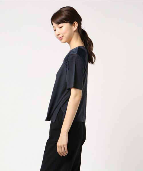 RNA-N（アールエヌエーエヌ）の「M0925 ショルダーフリンジTシャツ（Tシャツ/カットソー・レディース・ホワイト/グレー/ネイビー・MEDIUM）」の17枚目の写真