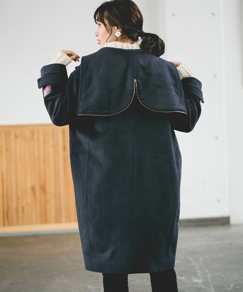 A part by(アパートバイ)の「casheepフードロングコート A part by(アパートバイ)の「casheepフードロングコート