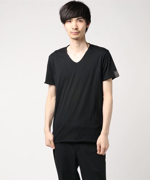 REPLAY（リプレイ）の「ベーシックジャージーVネックTEE（Tシャツ/カットソー・メンズ・ホワイト/ブラック/グレー/ネイビー/ライトアッシュグレー・SMALL/LARGE/MEDIUM/X-LARGE/X-SMALL/XX-LARGE）」の2枚目の写真
