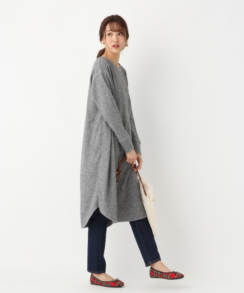 GLOBAL WORK(グローバルワーク)の「サーモワッフルカットワンピ/815137(ワンピース・レディース・ブラック/グレー/ブラウン・MEDIUM/LARGE)」の6枚目の写真