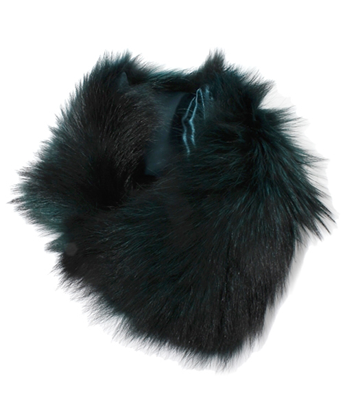 FIGARO Paris（フィガロパリ）の「FIGARO NAME A-JOLIE チャイニーズラクーンストール（マフラー・レディース・グレー/ブルー/グリーン・FREE）」の2枚目の写真