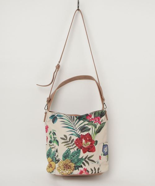 花柄 バッグ 白 YAKARTA MINI 花柄 バッグ 白 YAKARTA MINI