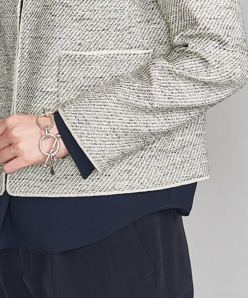 美品◎ユナイテッドアローズ ツイード　ノーカラージャケット BEAUTY&YOUTH UNITED ARROWS（ビューティーアンドユース