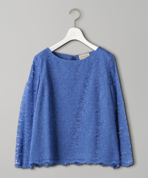美品 ユナイテッドアローズ チェーンレース ブラウス ブルー 長袖 UNITED ARROWS（ユナイテッドアローズ）の「UBCS チェーンレース