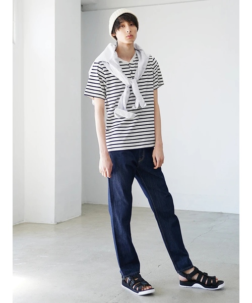 CRAFT STANDARD BOUTIQUE（クラフトスタンダードブティック）の「ヘンリーネックカットプルオーバー ☆●（Tシャツ/カットソー・メンズ・その他7/グレー系その他/グレー系その他4/オフホワイト/ブラック/ブルー・LL/M/L）」の6枚目の写真