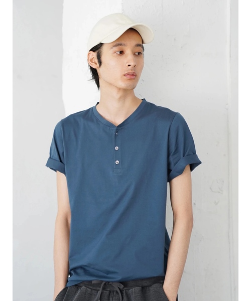 CRAFT STANDARD BOUTIQUE（クラフトスタンダードブティック）の「ヘンリーネックカットプルオーバー ☆●（Tシャツ/カットソー・メンズ・その他7/グレー系その他/グレー系その他4/オフホワイト/ブラック/ブルー・LL/M/L）」の5枚目の写真