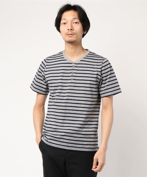 CRAFT STANDARD BOUTIQUE（クラフトスタンダードブティック）の「ヘンリーネックカットプルオーバー ☆●（Tシャツ/カットソー・メンズ・その他7/グレー系その他/グレー系その他4/オフホワイト/ブラック/ブルー・LL/M/L）」の13枚目の写真