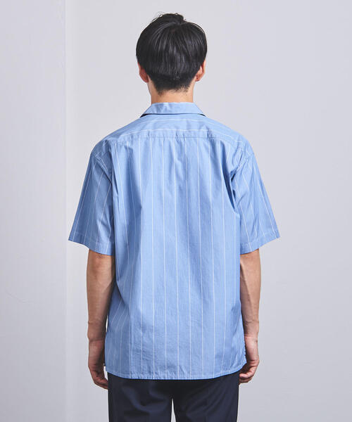 UNITED ARROWS(ユナイテッドアローズ)の「<UNITED ARROWS> ブルーストライプ オープンカラー ショートスリーブシャツ†(シャツ/ブラウス・メンズ・ライトブルー/ロイヤルブルー・S/M/L/XL)」の3枚目の写真
