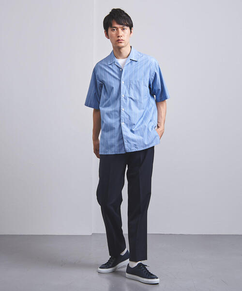 TORAY Arrows 長袖シャツ 青 セール】 ボイル シアー ジップ シャツ （シャツ・ブラウス