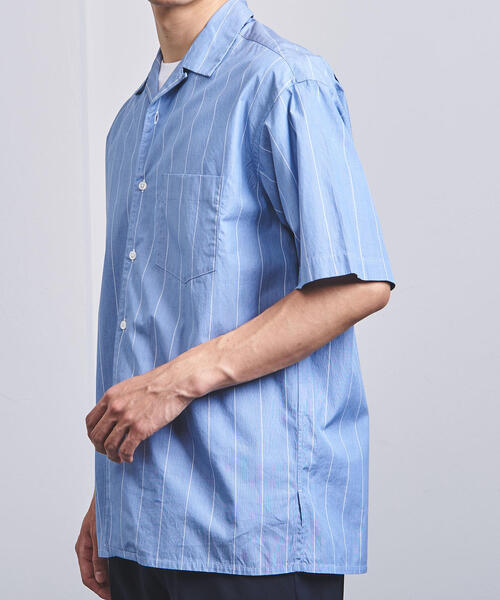 UNITED ARROWS(ユナイテッドアローズ)の「<UNITED ARROWS> ブルーストライプ オープンカラー ショートスリーブシャツ†(シャツ/ブラウス・メンズ・ライトブルー/ロイヤルブルー・S/M/L/XL)」の8枚目の写真