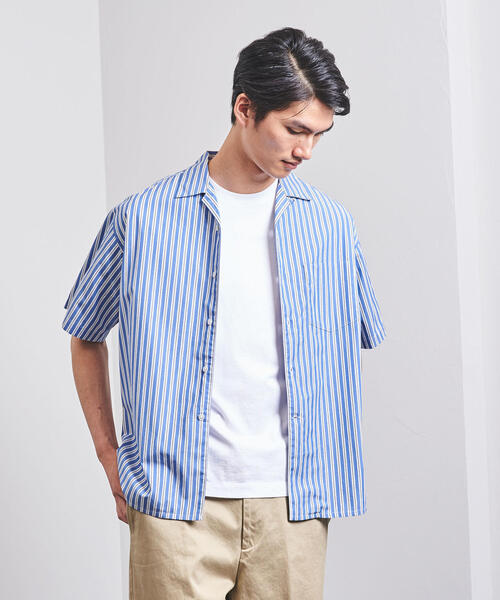 UNITED ARROWS(ユナイテッドアローズ)の「<UNITED ARROWS> ブルーストライプ オープンカラー ショートスリーブシャツ†(シャツ/ブラウス・メンズ・ライトブルー/ロイヤルブルー・S/M/L/XL)」の12枚目の写真