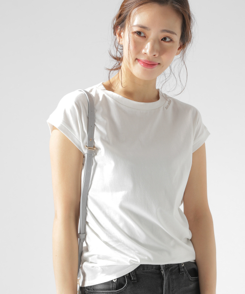 BAYFLOW(ベイフロー)の「カリフォルニアコットン刺繍T(Tシャツ/カットソー・レディース・ピンク/ベージュ/ブラック/ホワイト・FREE)」の20枚目の写真
