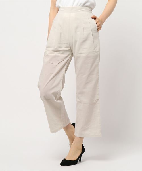 リネンタックバックゴムワイドパンツ【セットアップOK】（その他