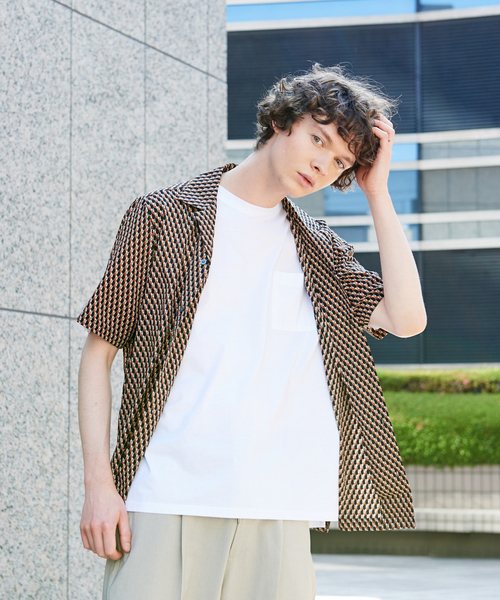 ABAHOUSE（アバハウス）の「【WEB別注】ドット柄 オープンカラー シャツ（シャツ/ブラウス・メンズ・ブラック/ベージュ/ブラウン/ピンク/ワイン・46/48）」の3枚目の写真