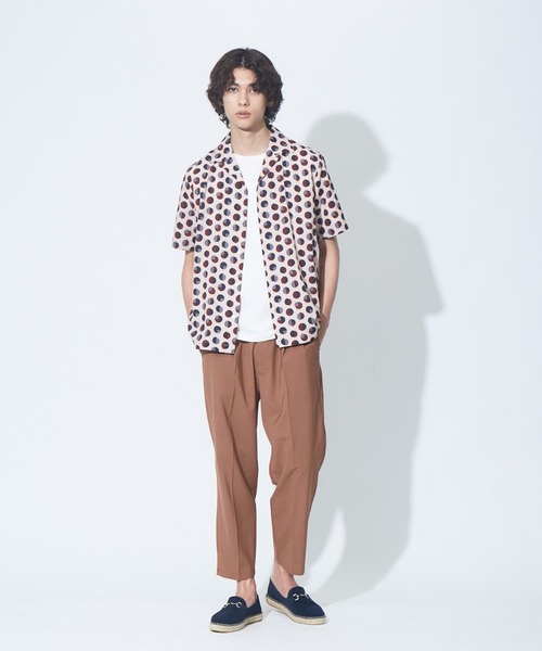ABAHOUSE（アバハウス）の「【WEB別注】ドット柄 オープンカラー シャツ（シャツ/ブラウス・メンズ・ブラック/ベージュ/ブラウン/ピンク/ワイン・46/48）」の6枚目の写真