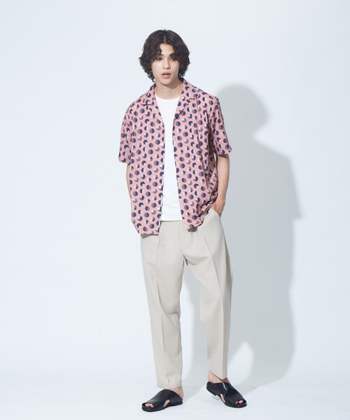 ABAHOUSE（アバハウス）の「【WEB別注】ドット柄 オープンカラー シャツ（シャツ/ブラウス・メンズ・ブラック/ベージュ/ブラウン/ピンク/ワイン・46/48）」の7枚目の写真