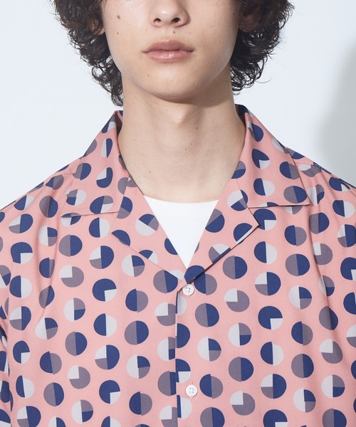 ABAHOUSE（アバハウス）の「【WEB別注】ドット柄 オープンカラー シャツ（シャツ/ブラウス・メンズ・ブラック/ベージュ/ブラウン/ピンク/ワイン・46/48）」の11枚目の写真