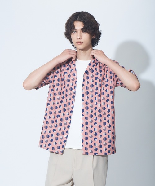 ABAHOUSE（アバハウス）の「【WEB別注】ドット柄 オープンカラー シャツ（シャツ/ブラウス・メンズ・ブラック/ベージュ/ブラウン/ピンク/ワイン・46/48）」の17枚目の写真