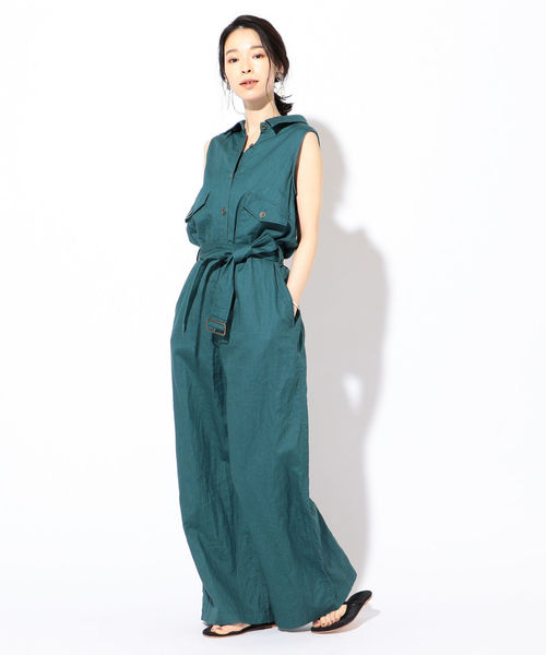 SHIPS（シップス）の「MIHO NOJIRI×Prefer SHIPSリネンオールインワン◇（ワンピース・レディース・ライトグレー/グリーン・38/36）」の11枚目の写真