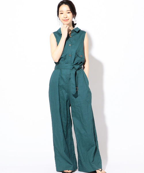 SHIPS（シップス）の「MIHO NOJIRI×Prefer SHIPSリネンオールインワン◇（ワンピース・レディース・ライトグレー/グリーン・38/36）」の12枚目の写真