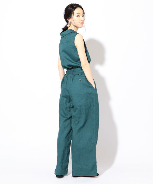 SHIPS（シップス）の「MIHO NOJIRI×Prefer SHIPSリネンオールインワン◇（ワンピース・レディース・ライトグレー/グリーン・38/36）」の16枚目の写真