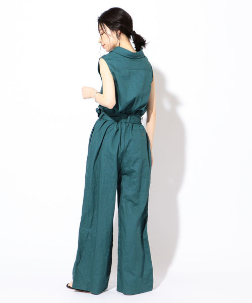SHIPS（シップス）の「MIHO NOJIRI×Prefer SHIPSリネンオールインワン◇（ワンピース・レディース・ライトグレー/グリーン・38/36）」の17枚目の写真