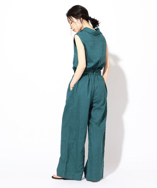 SHIPS（シップス）の「MIHO NOJIRI×Prefer SHIPSリネンオールインワン◇（ワンピース・レディース・ライトグレー/グリーン・38/36）」の18枚目の写真