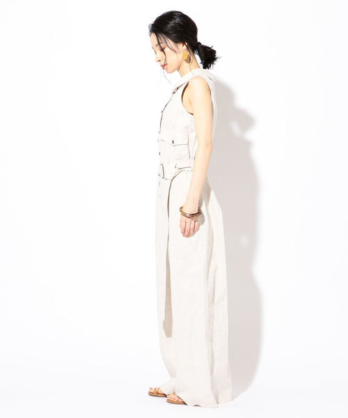 SHIPS（シップス）の「MIHO NOJIRI×Prefer SHIPSリネンオールインワン◇（ワンピース・レディース・ライトグレー/グリーン・38/36）」の20枚目の写真