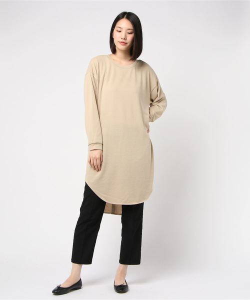 STYLEBLOCK（スタイルブロック）の「起毛天竺長袖ワンピース（ワンピース・レディース・ブラック/ベージュ/モカ/パープル・M）」の7枚目の写真