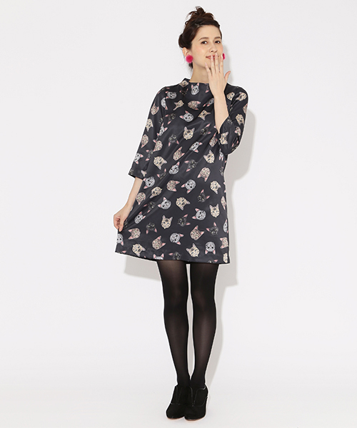 mmts（マミタス）の「mmts / 猫だらけ ワンピース（ワンピース）」 - WEAR