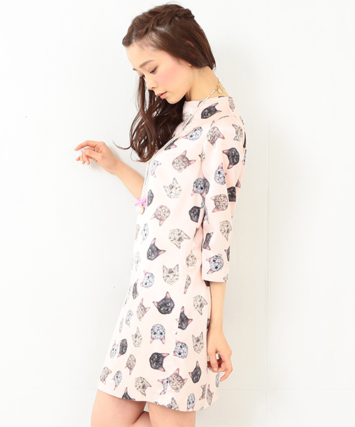 mmts（マミタス）の「mmts / 猫だらけ ワンピース（ワンピース）」 - WEAR