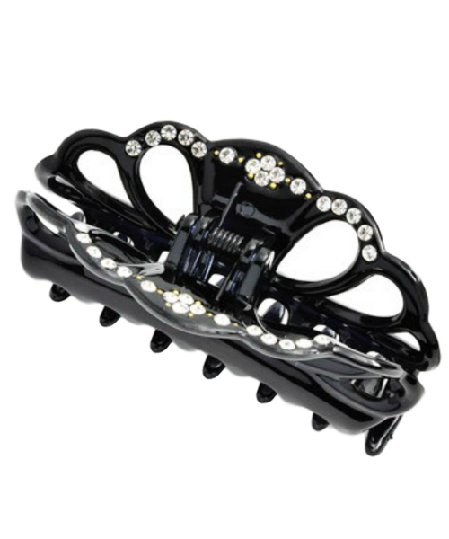 Ree&Mee（リーアンドミー）の「Ree＆Mee バンスクリップ ラインストーン ヘアクリップ（バレッタ/ヘアクリップ・レディース・ブラック/ブラウン・FREE）」の4枚目の写真