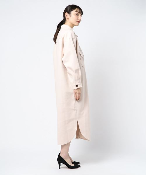 Aunt Marie's（アントマリーズ）の「AUNT MARIE'S メルトンCPOロングシャツアウター（カバーオール・レディース・アイボリー/ブラック/モカ・FREE）」の18枚目の写真