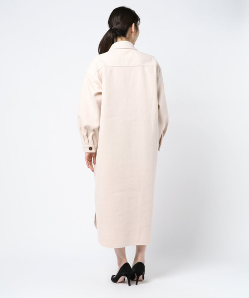 Aunt Marie's（アントマリーズ）の「AUNT MARIE'S メルトンCPOロングシャツアウター（カバーオール・レディース・アイボリー/ブラック/モカ・FREE）」の15枚目の写真