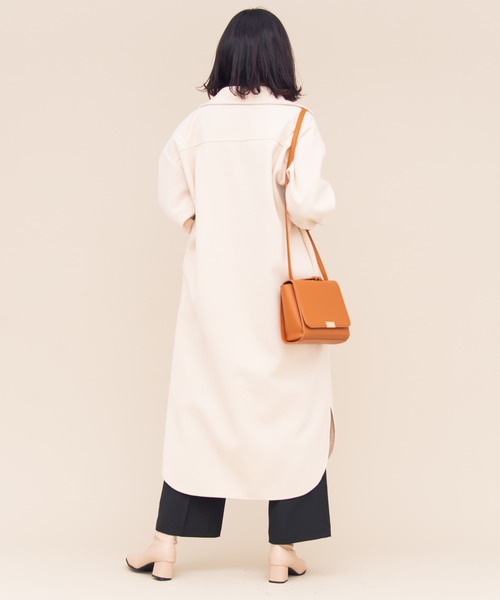 Aunt Marie's（アントマリーズ）の「AUNT MARIE'S メルトンCPOロングシャツアウター（カバーオール・レディース・アイボリー/ブラック/モカ・FREE）」の21枚目の写真