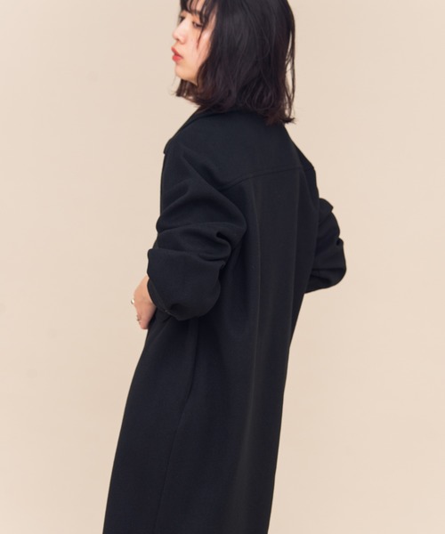 Aunt Marie's（アントマリーズ）の「AUNT MARIE'S メルトンCPOロングシャツアウター（カバーオール・レディース・アイボリー/ブラック/モカ・FREE）」の17枚目の写真