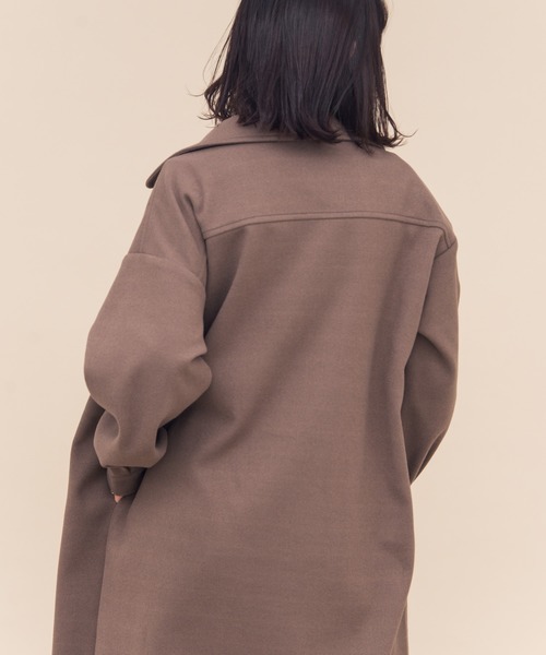 Aunt Marie's（アントマリーズ）の「AUNT MARIE'S メルトンCPOロングシャツアウター（カバーオール・レディース・アイボリー/ブラック/モカ・FREE）」の12枚目の写真
