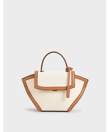 CHARLES & KEITH | キャンバストラペーズ トップハンドルバッグ / Canvas Trapeze Top Handle Bag(ハンドバッグ)