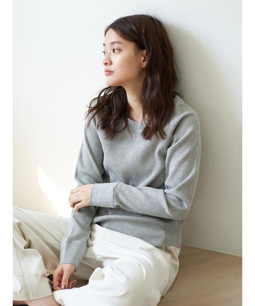 AMERICAN HOLIC(アメリカンホリック)の「ラグランワッフルカットプルオーバー(Tシャツ/カットソー・レディース・ブラック/オフホワイト/グレー系その他/その他7/ブルー系その他2・M/L)」の7枚目の写真