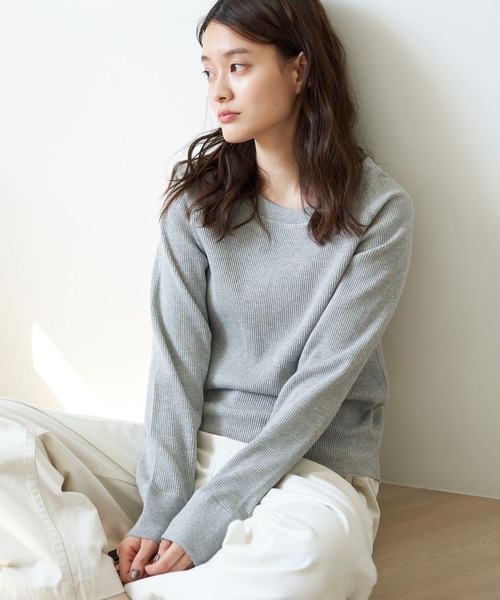 AMERICAN HOLIC(アメリカンホリック)の「ラグランワッフルカットプルオーバー(Tシャツ/カットソー・レディース・ブラック/オフホワイト/グレー系その他/その他7/ブルー系その他2・M/L)」の4枚目の写真