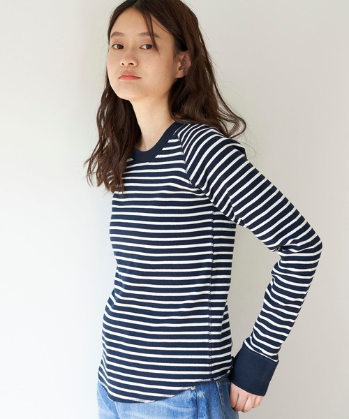 AMERICAN HOLIC(アメリカンホリック)の「ラグランワッフルカットプルオーバー(Tシャツ/カットソー・レディース・ブラック/オフホワイト/グレー系その他/その他7/ブルー系その他2・M/L)」の1枚目の写真