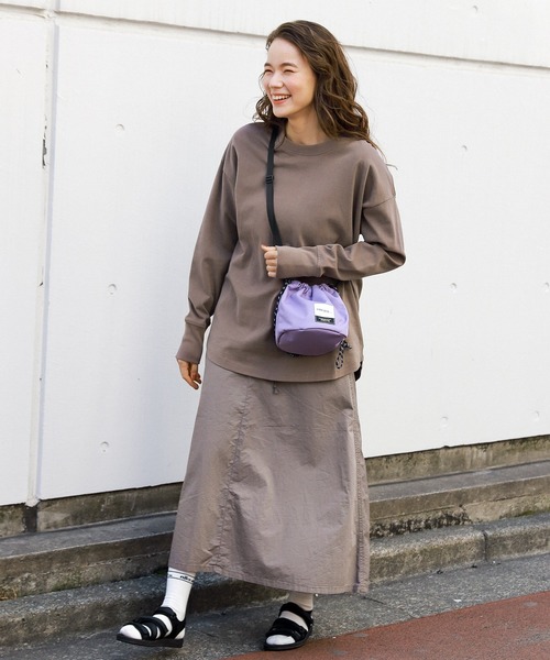 niko and...（ニコアンド）の「CORDURA巾着バッグ（ショルダーバッグ・レディース・ブラック/ベージュ/パープル/オフホワイト/イエロー・0）」の12枚目の写真