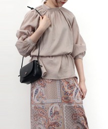 STYLEBLOCK（スタイルブロック）の「シアー素材綿楊柳マオカラーギャザー透けブラウス（シャツ/ブラウス）」